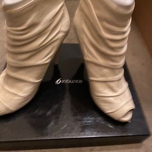 Peep toe leather 5 inch boots boutique9Nine West